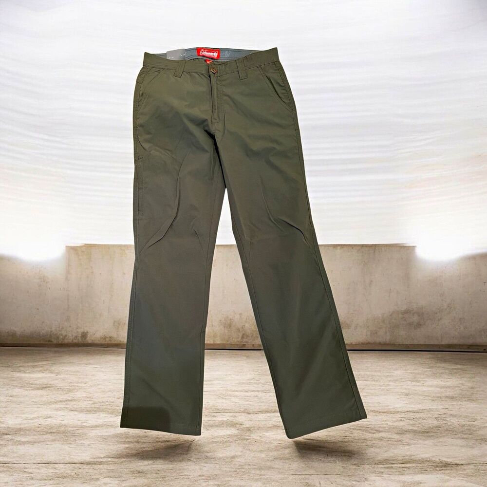 Coleman Men's Green Microfiber Stretch Pants, 30x32 Size